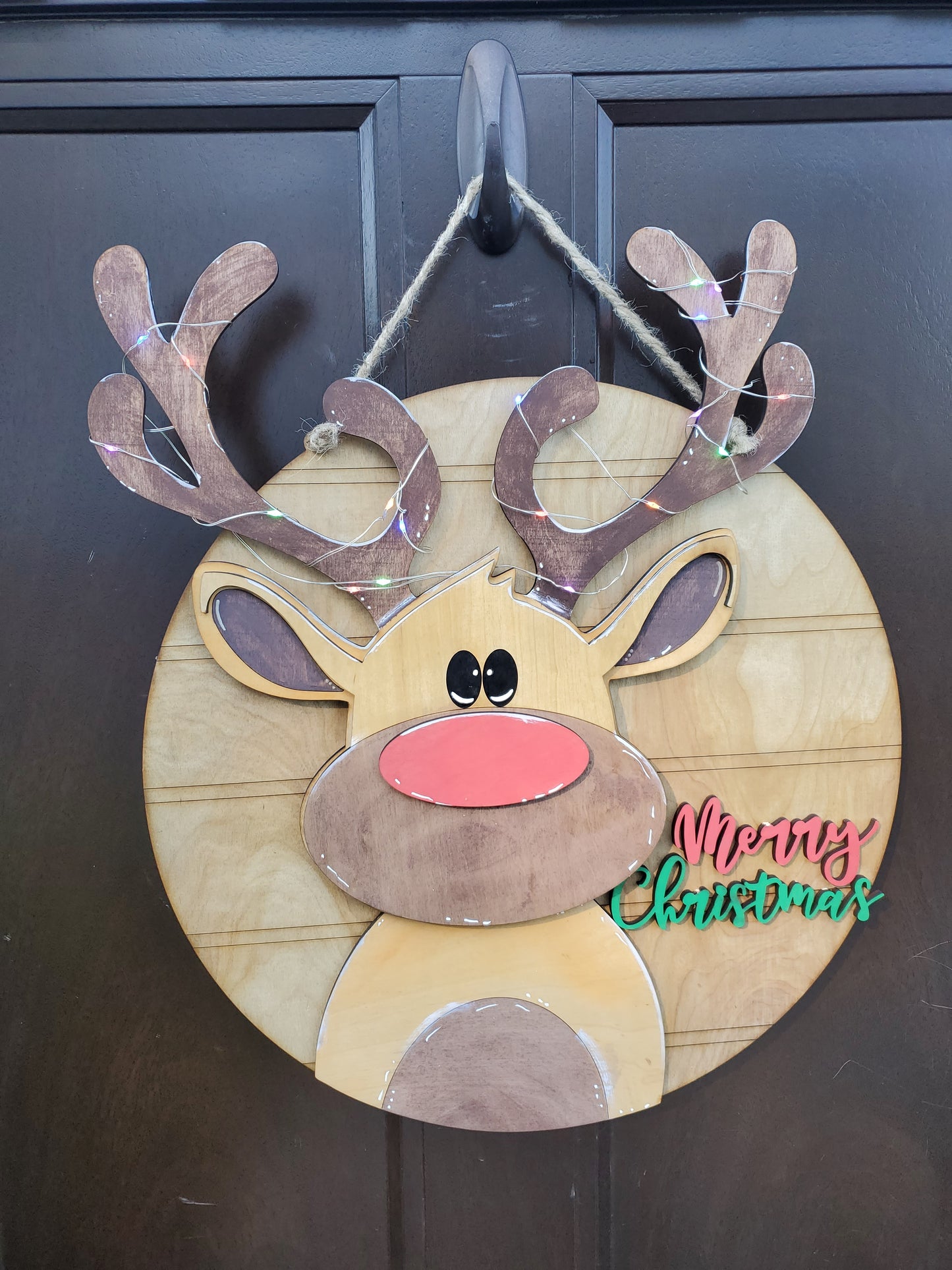 Deer with Lights Door Hanger