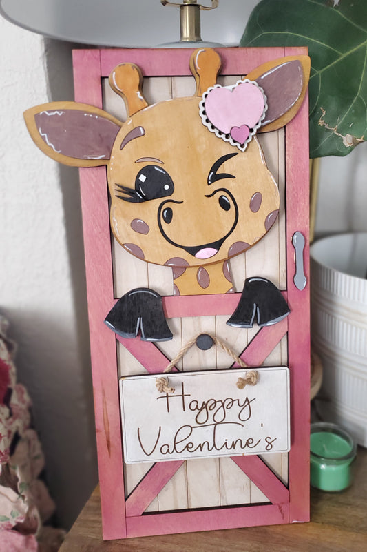 DIY Kit - Giraffe Valentine's Barn Door