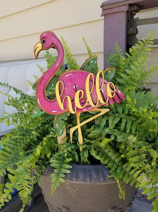 DIY Flamingo Plant Stake