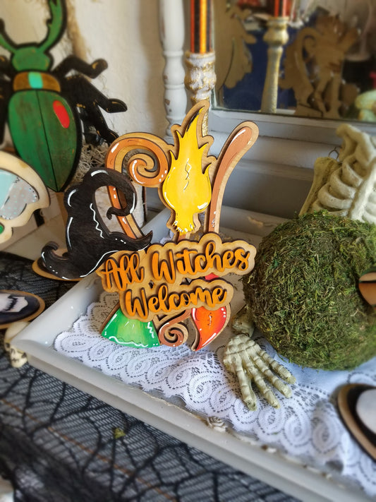 All Witches Welcome table decor