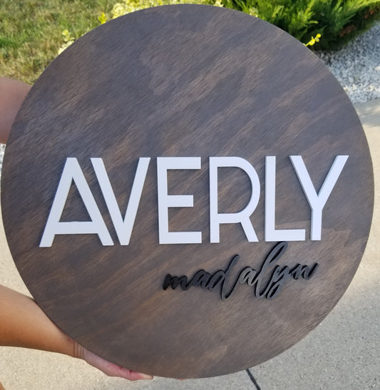 Customized Round Name Sign