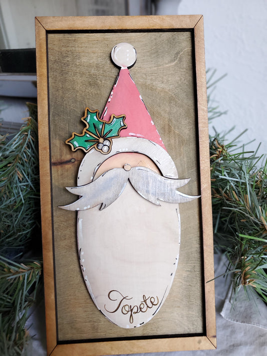 Custom Engraved Primitive Santa Sign