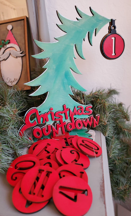Leaning Christmas Countdown Tree