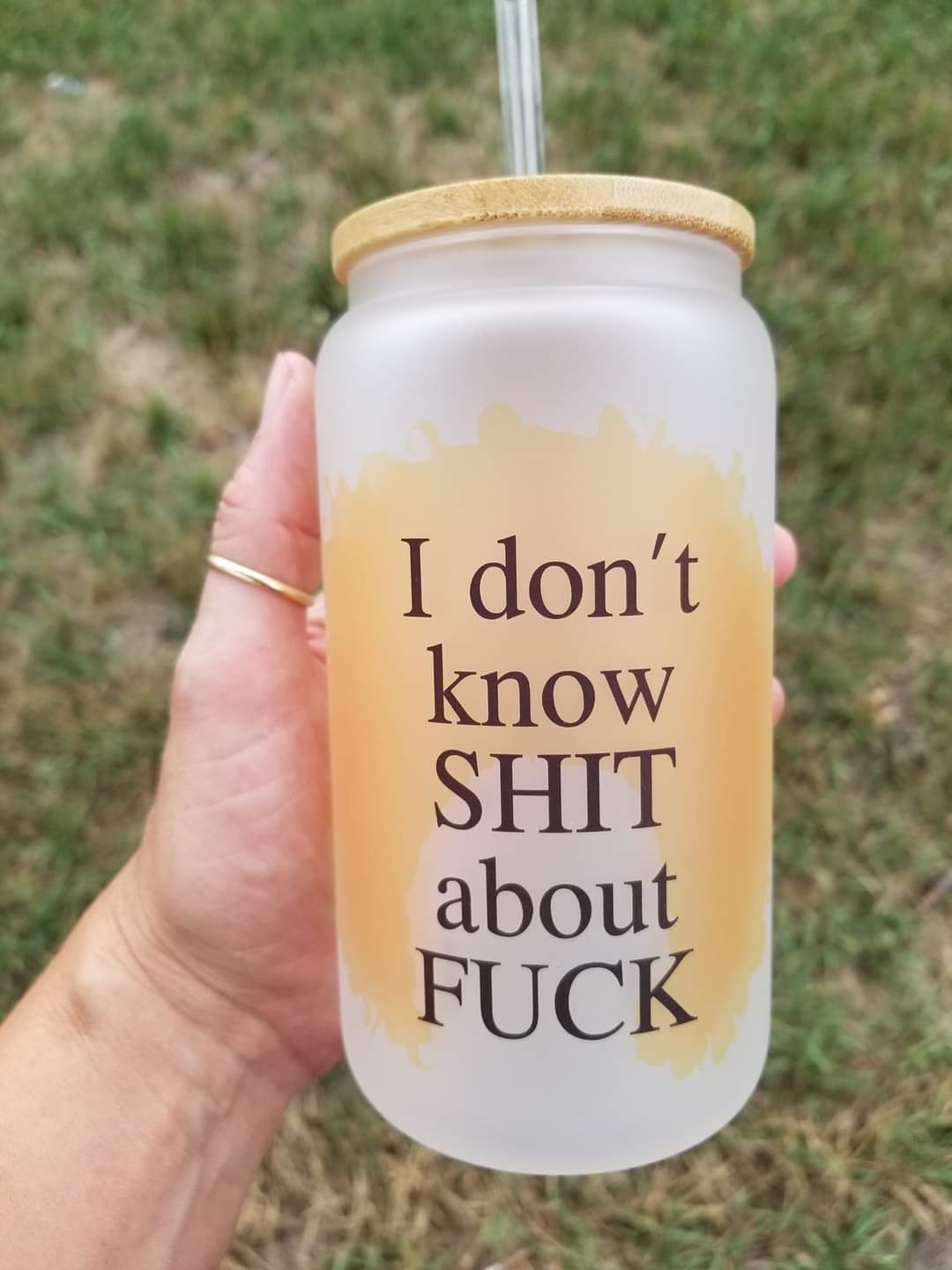 I Don't Know Shit 16oz. Frosted Customized Cup