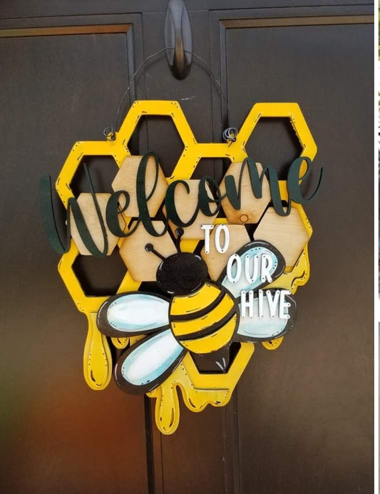 SVG File - BEE Welcome Door Hanger