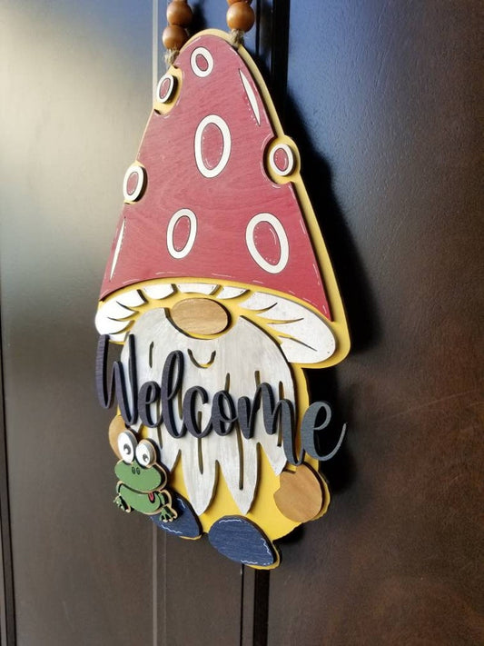 SVG File - Mushroom Gnome Door Hanger