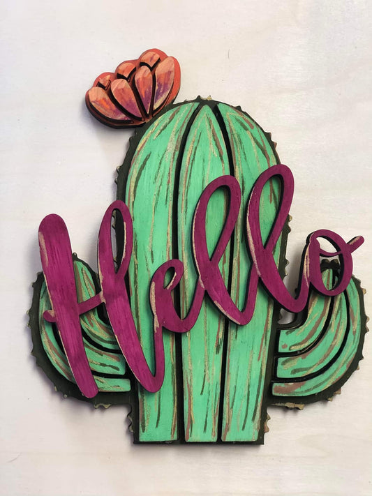 DIY Hello Cactus Door Hanger